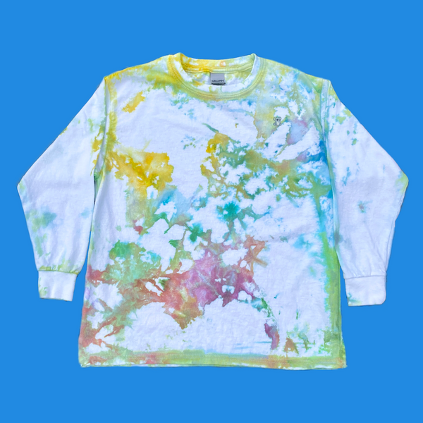 Ice Dye Long Sleeve Kids Shirt Medium