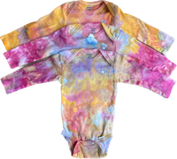 4PK Ice Dye Long Sleeve Onesies