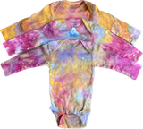 4PK Ice Dye Long Sleeve Onesies