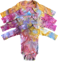 4PK Ice Dye Long Sleeve Onesies