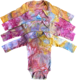 4PK Ice Dye Long Sleeve Onesies